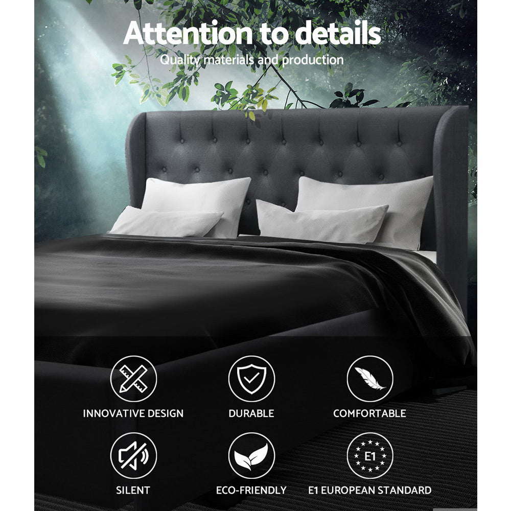 Artiss Bed Frame Queen Size Gas Lift Charcoal ISSA