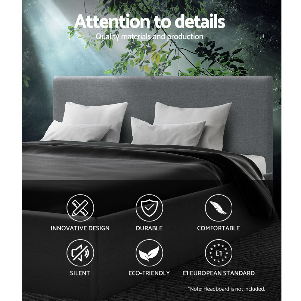 Artiss Bed Frame King Size Gas Lift Base Grey TOKI
