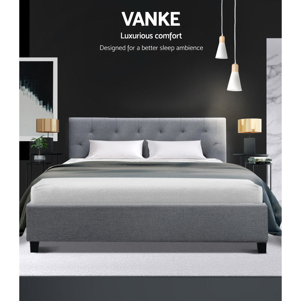 Artiss Bed Frame Double Size Grey VANKE