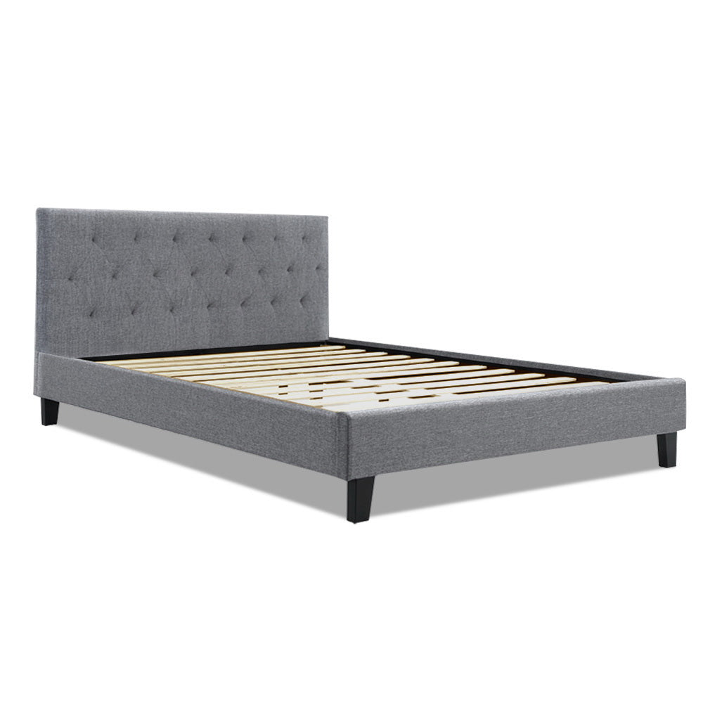 Artiss Bed Frame Queen Size Grey VANKE