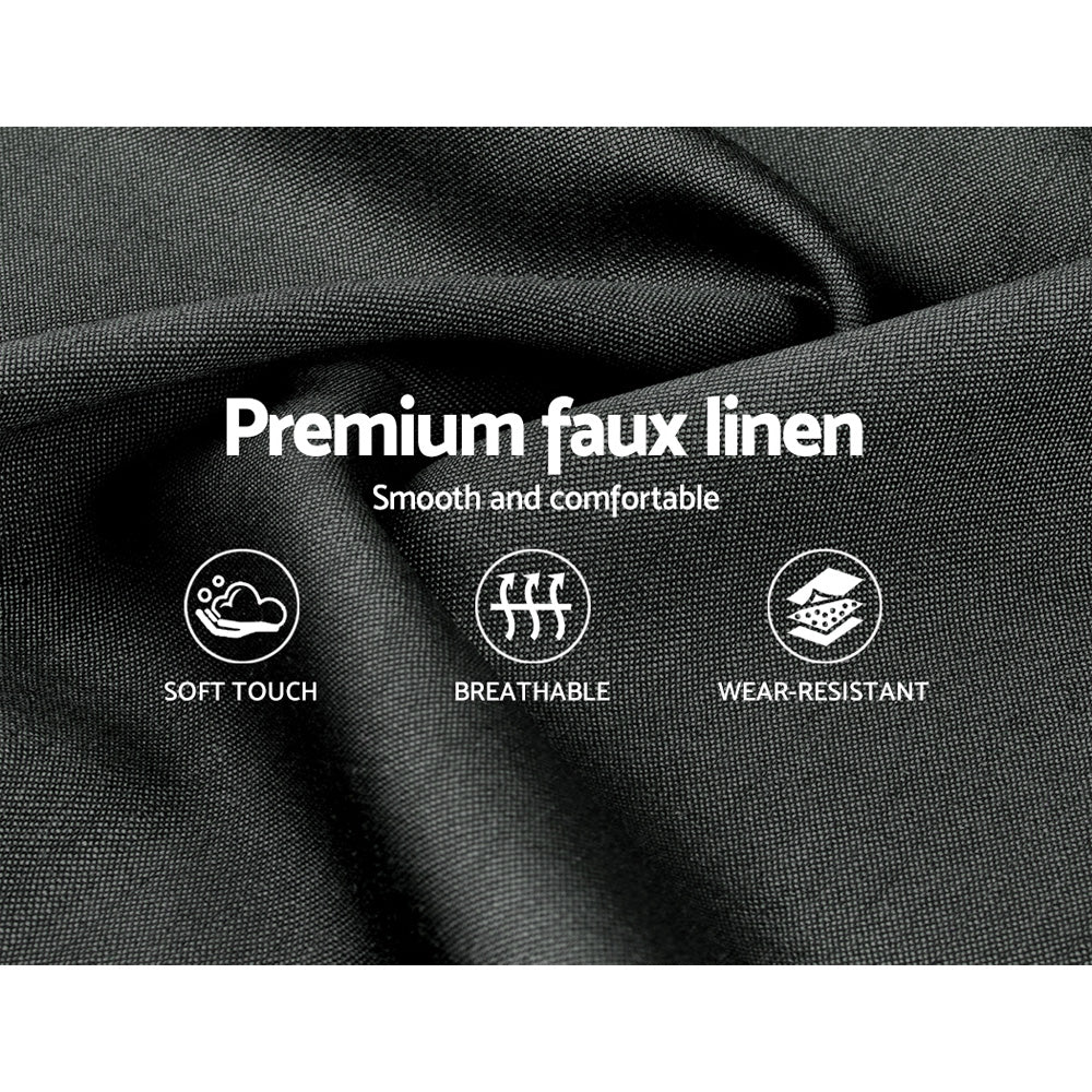 Tino Bed Frame Fabric - Charcoal Double