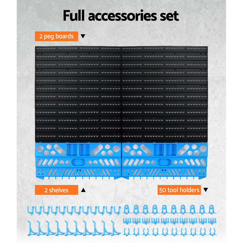 Giantz 54 Storage Bin Rack Wall Mounted Tools