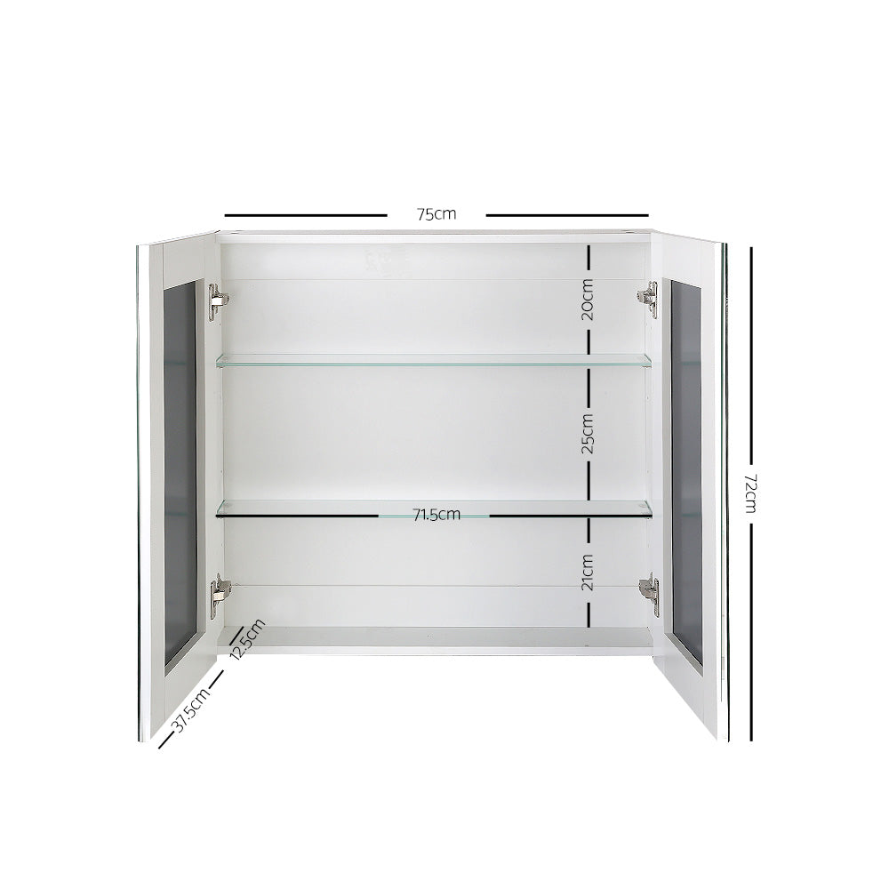 Cefito Bathroom Mirror Cabinet 750x720mm White