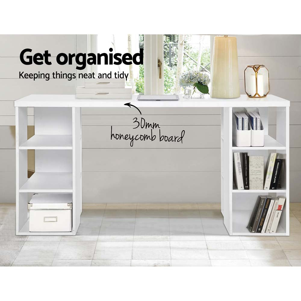 Artiss Computer Desk Bookshelf White 150CM