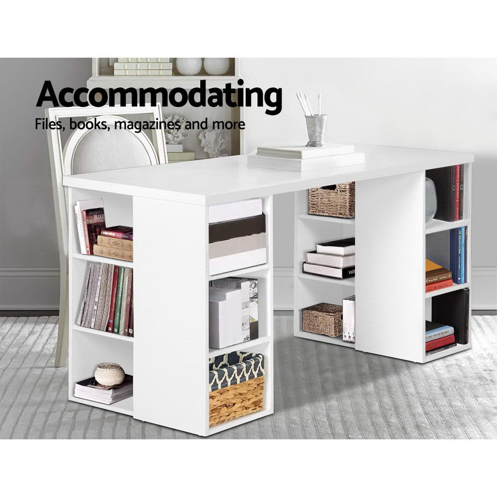 Artiss Computer Desk Bookshelf White 150CM