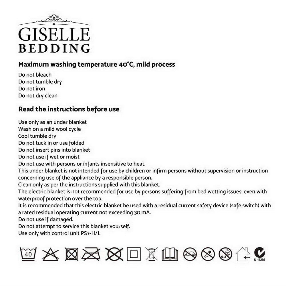 Giselle Bedding Double Size Electric Blanket Polyester