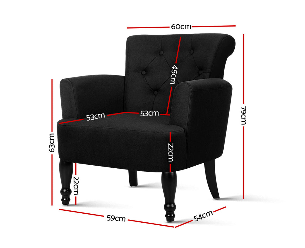 Artiss Armchair Wingback Charcoal Lothair