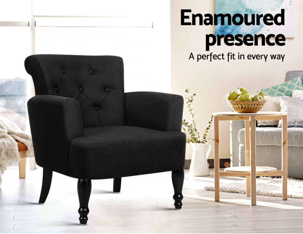Artiss Armchair Wingback Charcoal Lothair