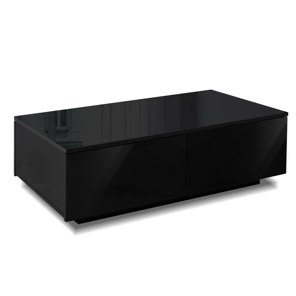 Artiss Coffee Table 4 Drawers Black Trevi