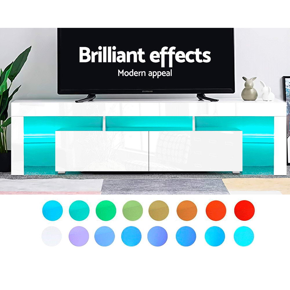 Artiss Entertainment Unit TV Cabinet LED 189cm White Elo
