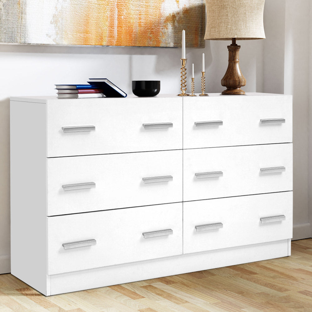 Artiss 6 Chest of Drawers - VEDA White
