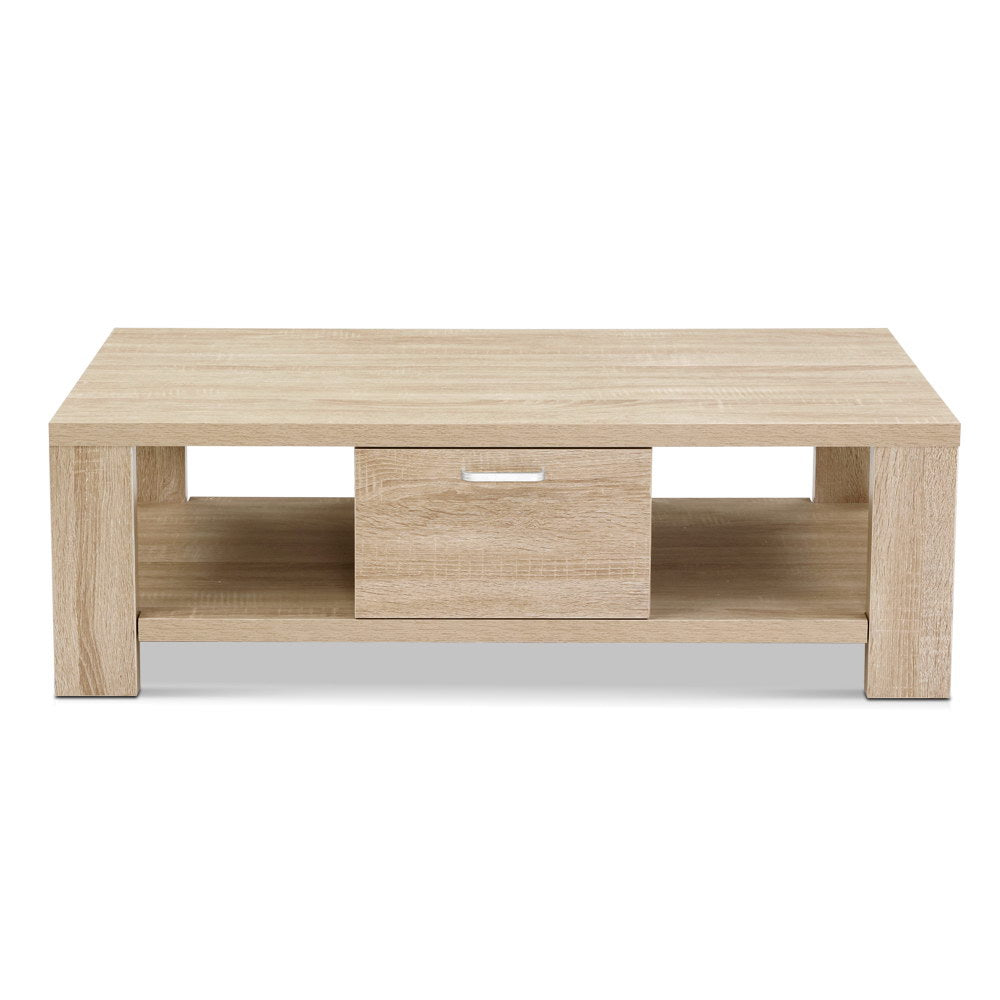 Artiss Coffee Table 1 Drawer Oak Maxi