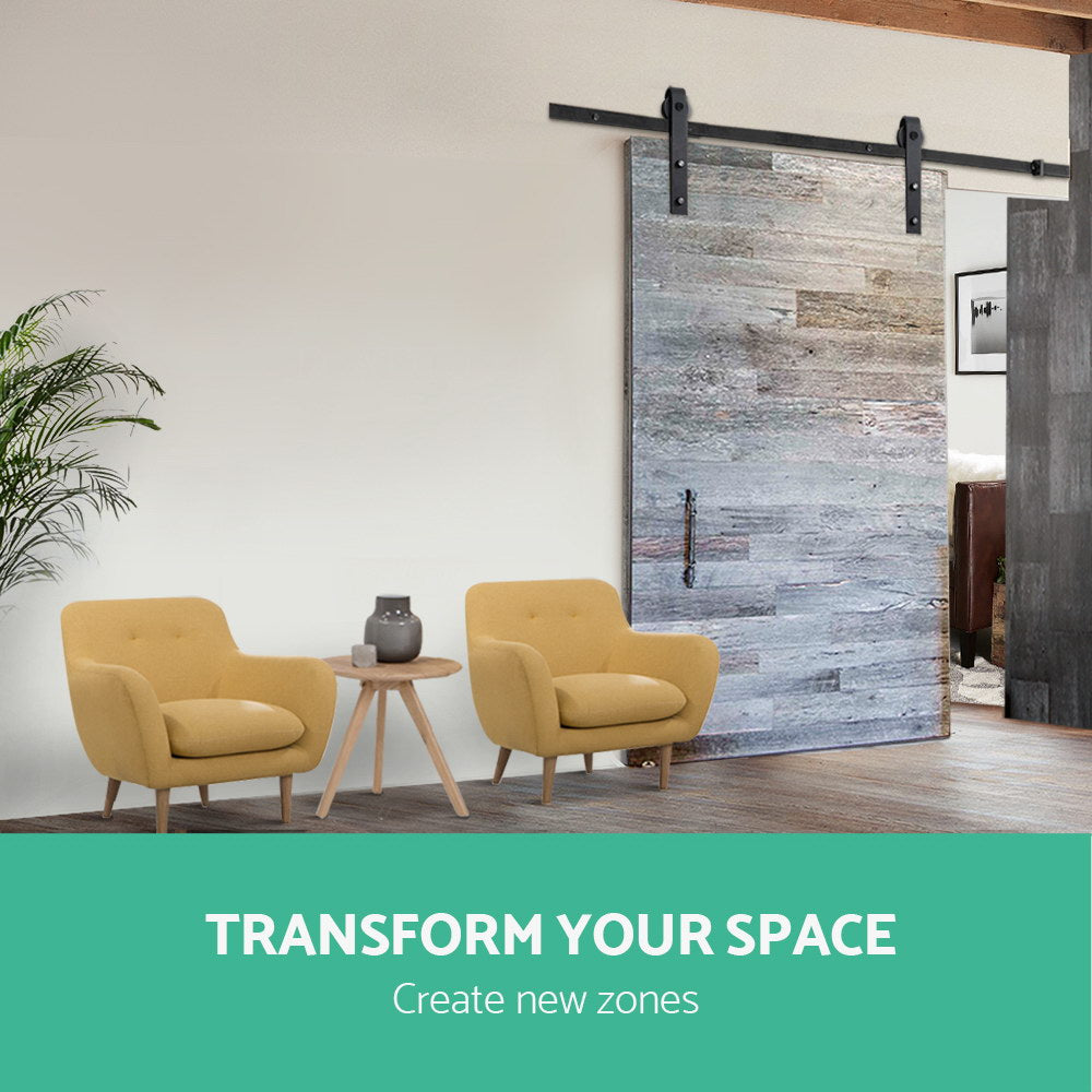 Cefito Sliding Barn Door Hardware Track Set 2.44m