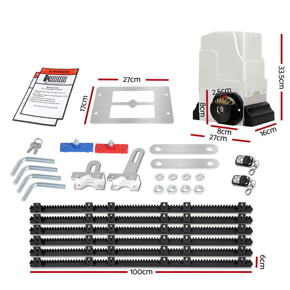 Lockmaster Automatic Sliding Gate Opener Kit 6M 1800KG