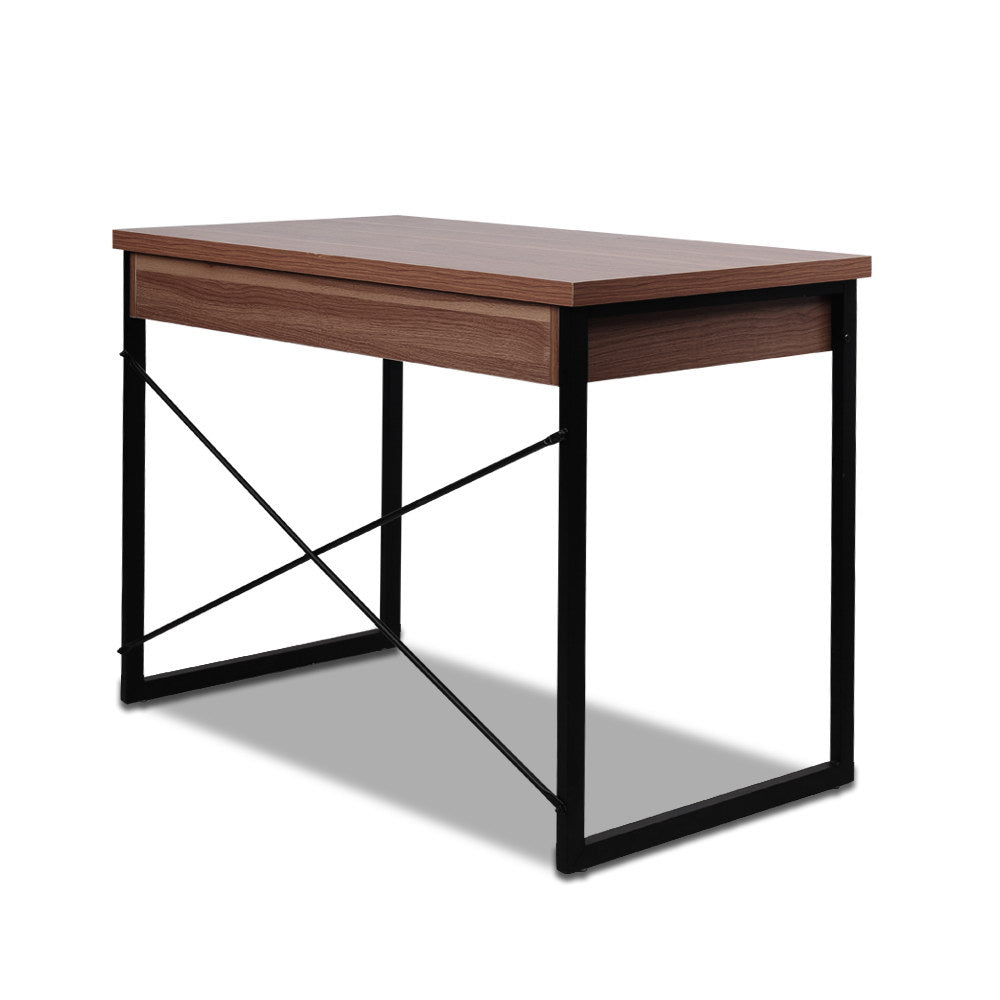 Artiss Computer Desk Drawer Storage Walnut 100CM