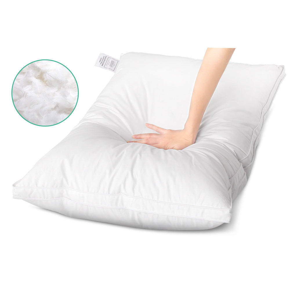 Giselle Bedding Goose Feather Down Pillow Luxury Twin Pack