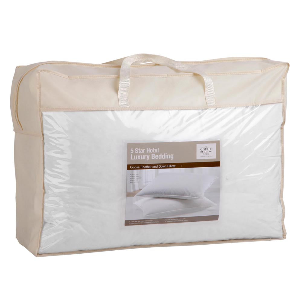 Giselle Bedding Goose Feather Down Pillow Twin Pack