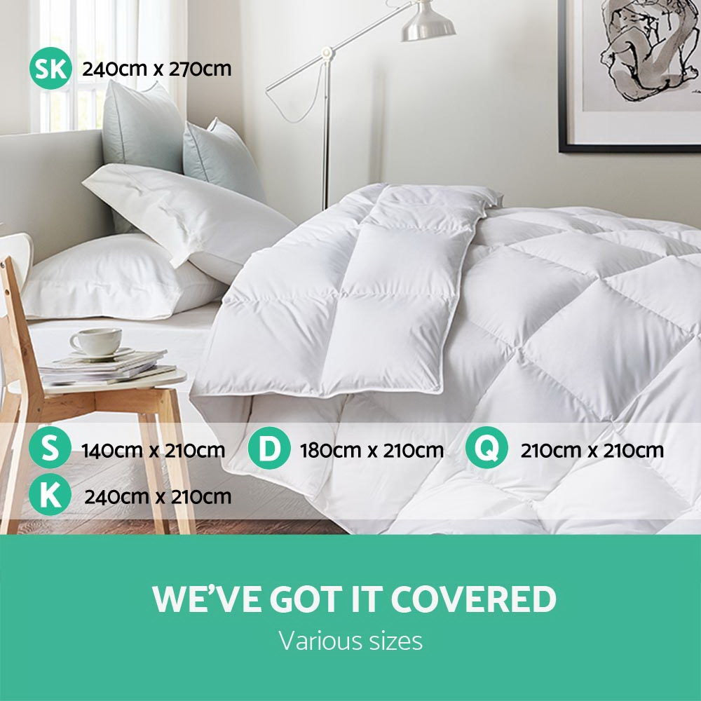 Giselle Bedding 500GSM Goose Down Feather Quilt Super King