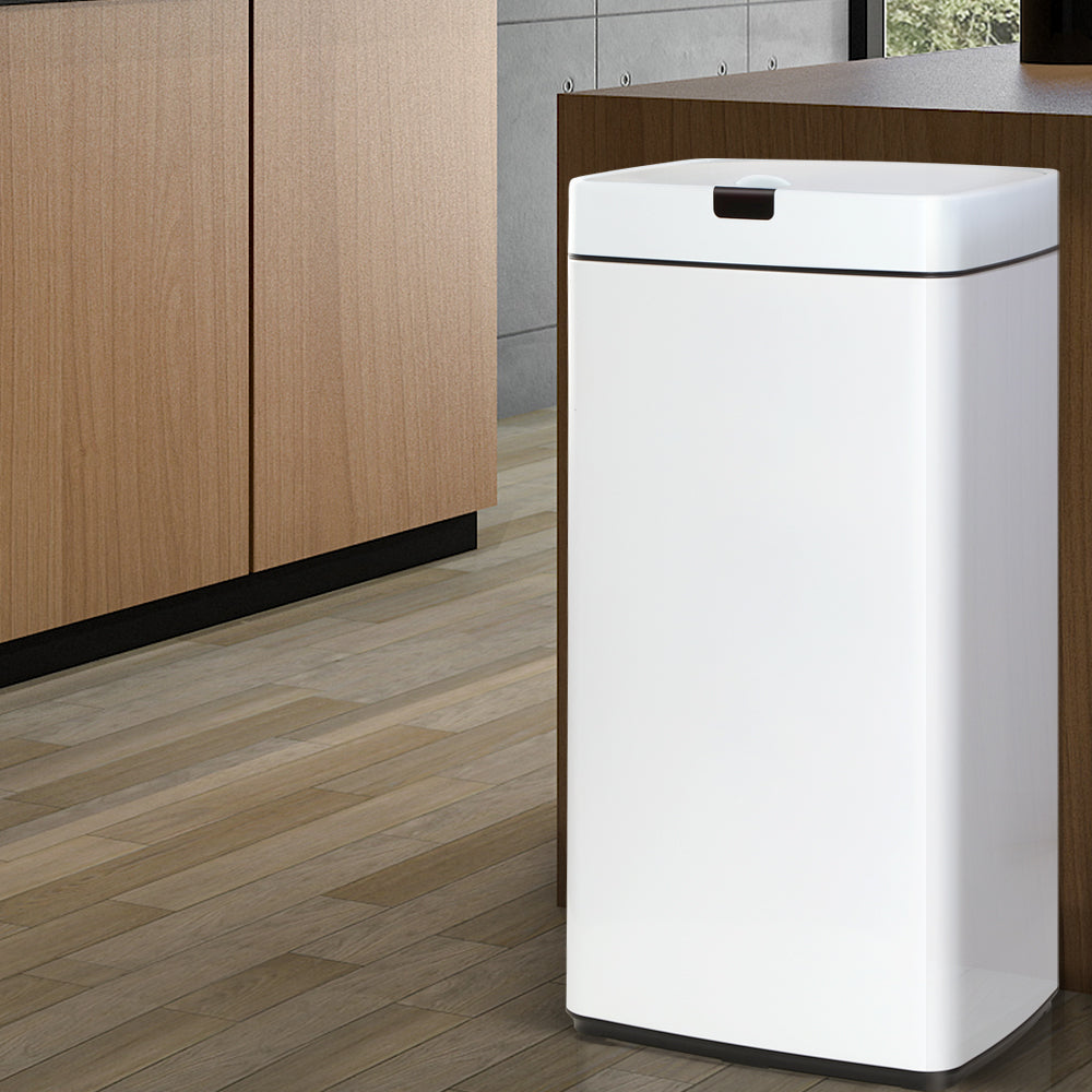 Devanti 45L Motion Sensor Bin Rubbish Automatic White