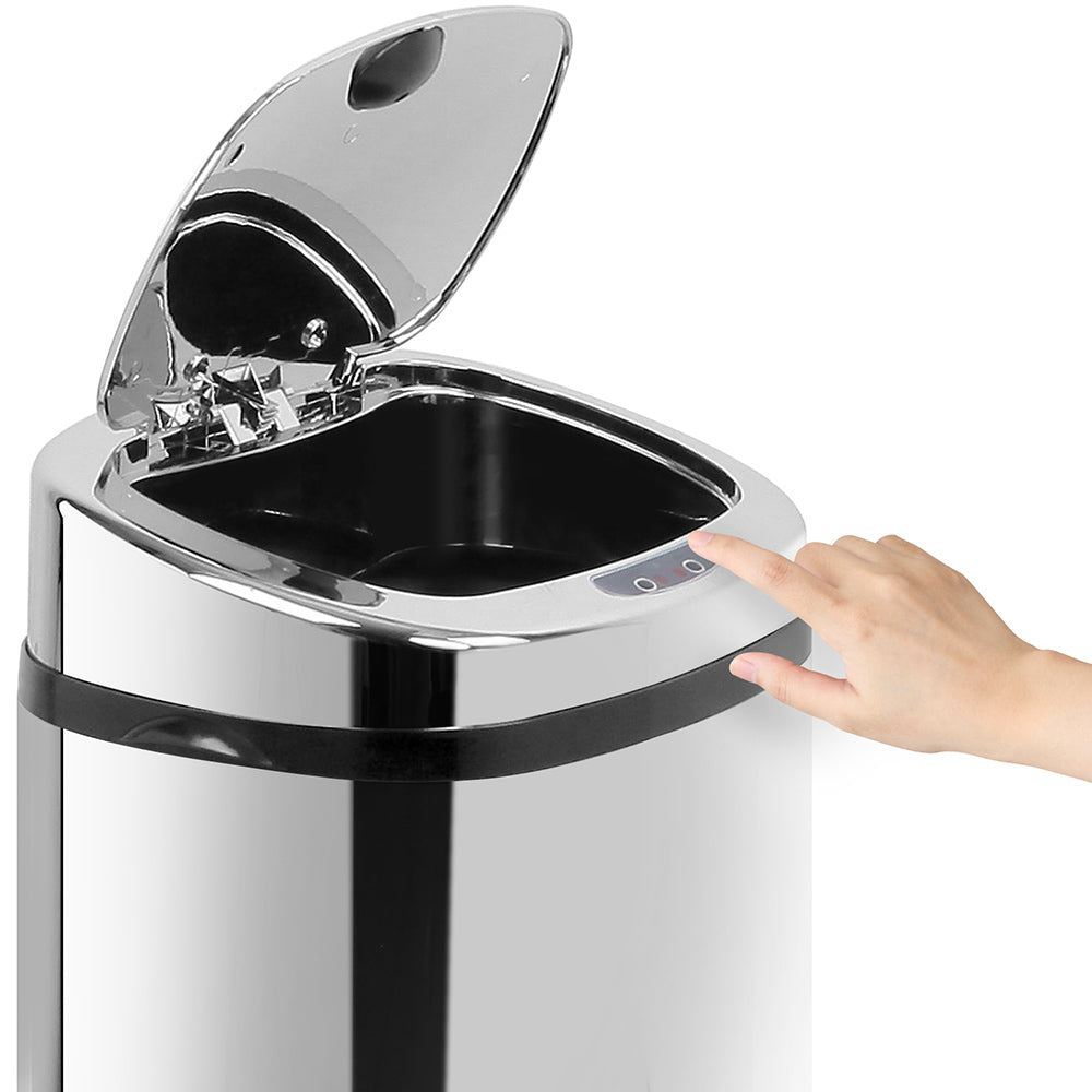 Devanti 50L Motion Sensor Bin Rubbish Automatic Silver
