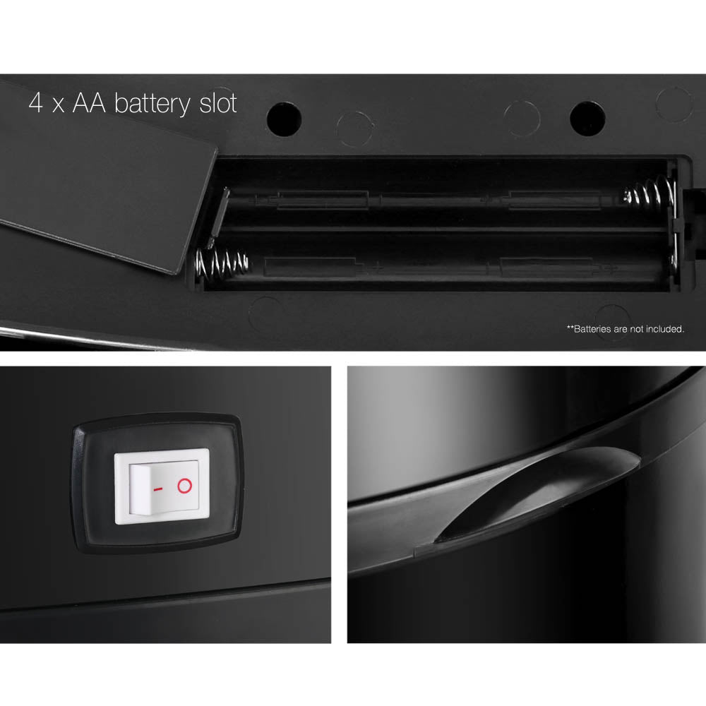 Devanti 58L Motion Sensor Bin Rubbish Automatic Black