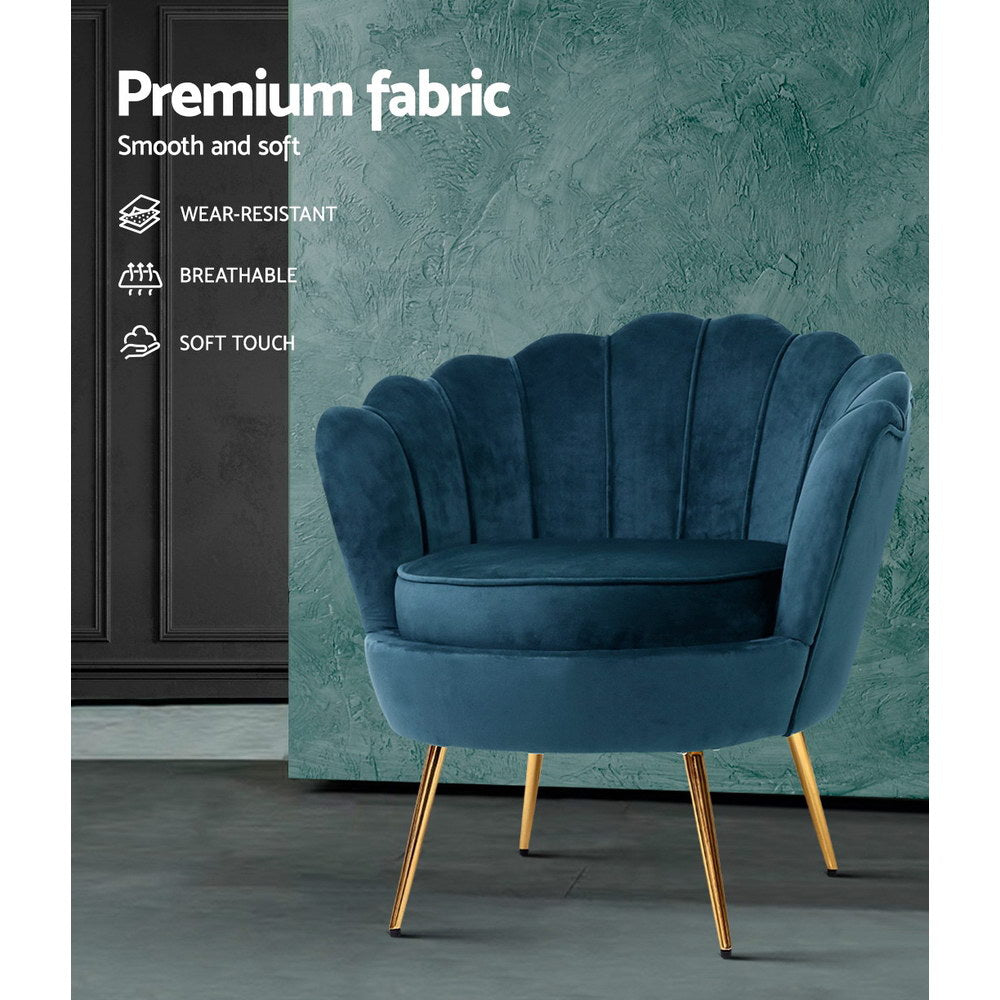 Artiss Armchair Velvet Blue Callista