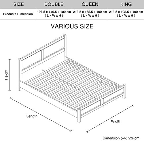 Cielo Bedframe Double Size Oak