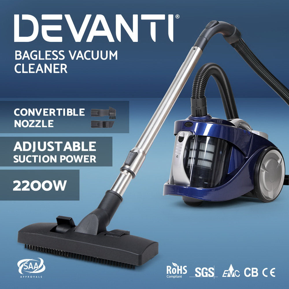 Devanti 2200W Bagless Vacuum Cleaner Blue