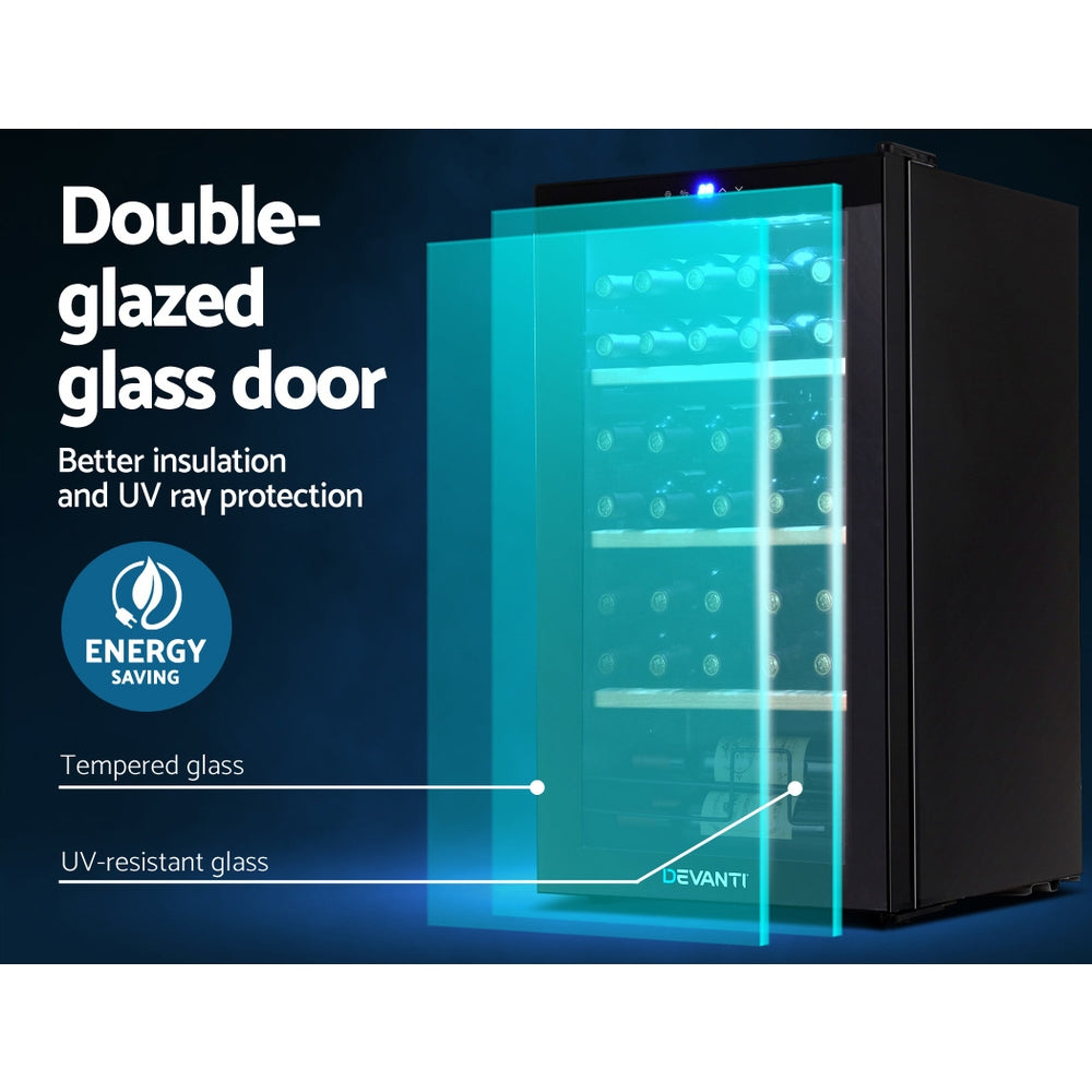 Devanti Wine Fridge Cooler 34 Bottles