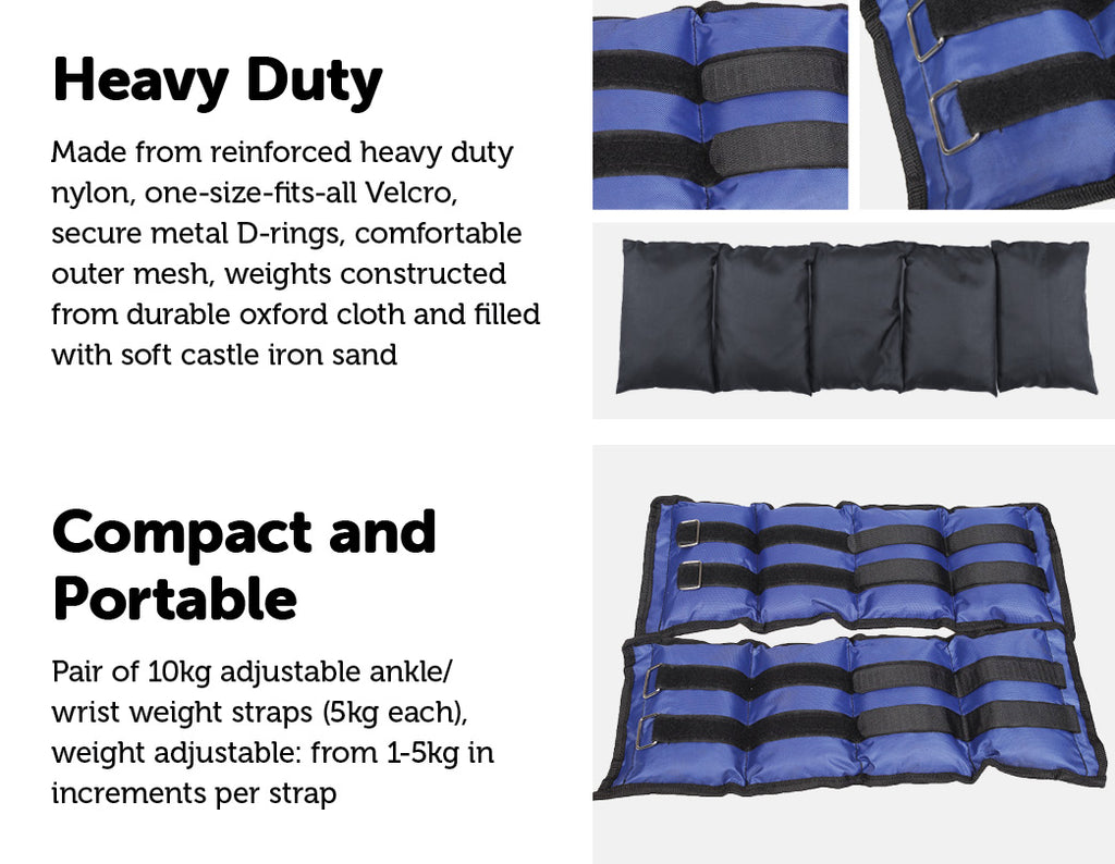 5kg Adjustable Ankle/Wrist Weight Straps