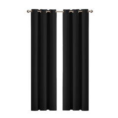 2x Blockout Curtains Panels 3 Layers Black-1954802970721914880