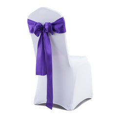50x Table Runners Coloured Satin Chair Eggplant-1954802694648631296
