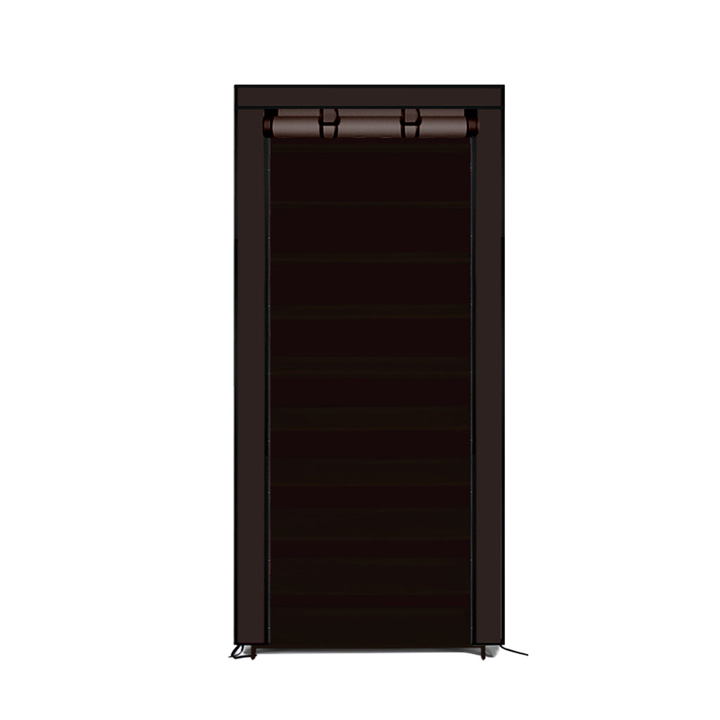 Levede 10 Tier Shoe Rack Portable Storage Brown-1954802681361076224