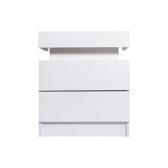 Levede Bedside Tables RGB LED Side Table White-1954802716282851329