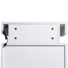 Levede Bedside Tables RGB LED Side Table White-1954802716282851332