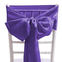 50x Table Runners Coloured Satin Chair Eggplant-1954802694648631302