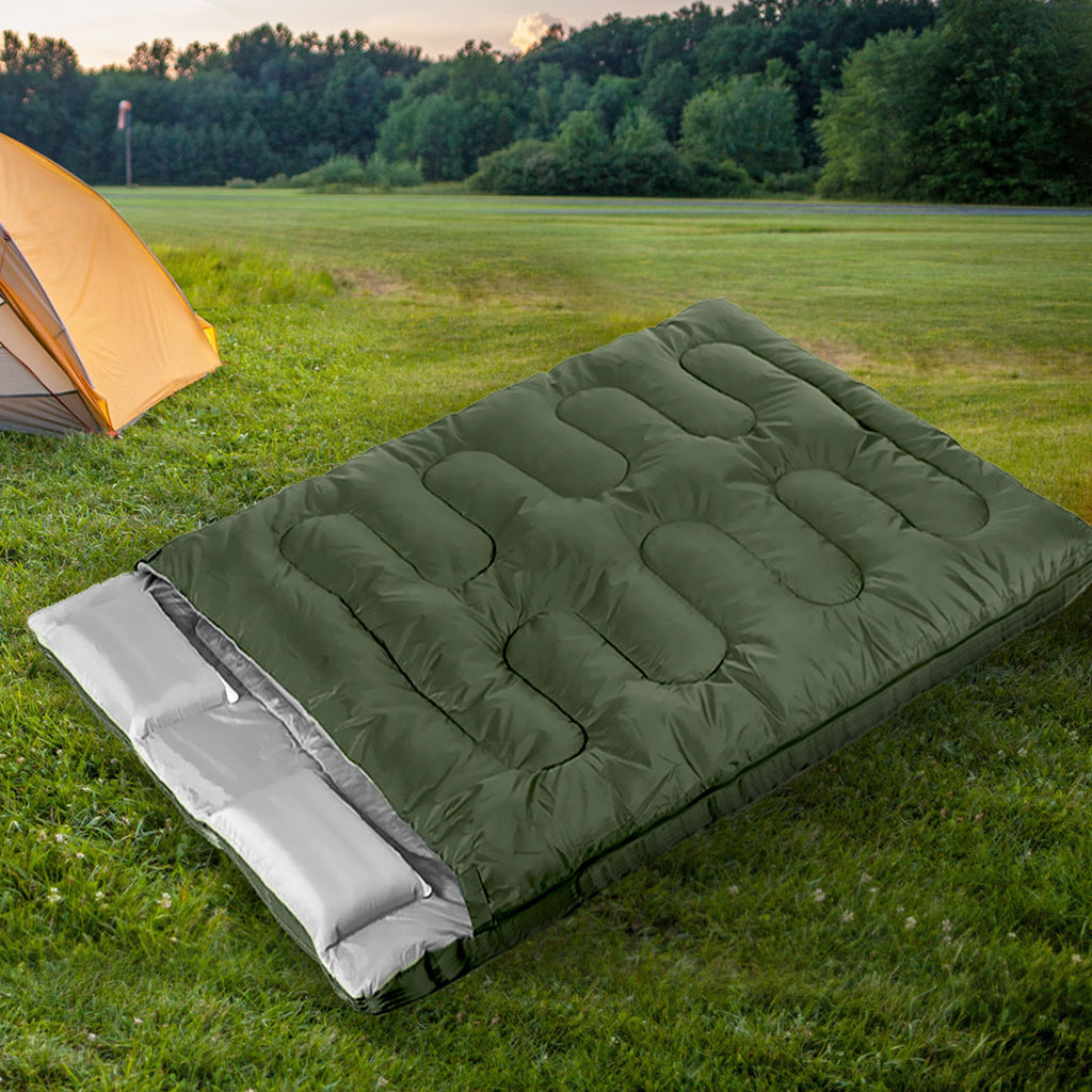 Mountview Sleeping Bag Double Bags Outdoor Army Green-1954802651946422279