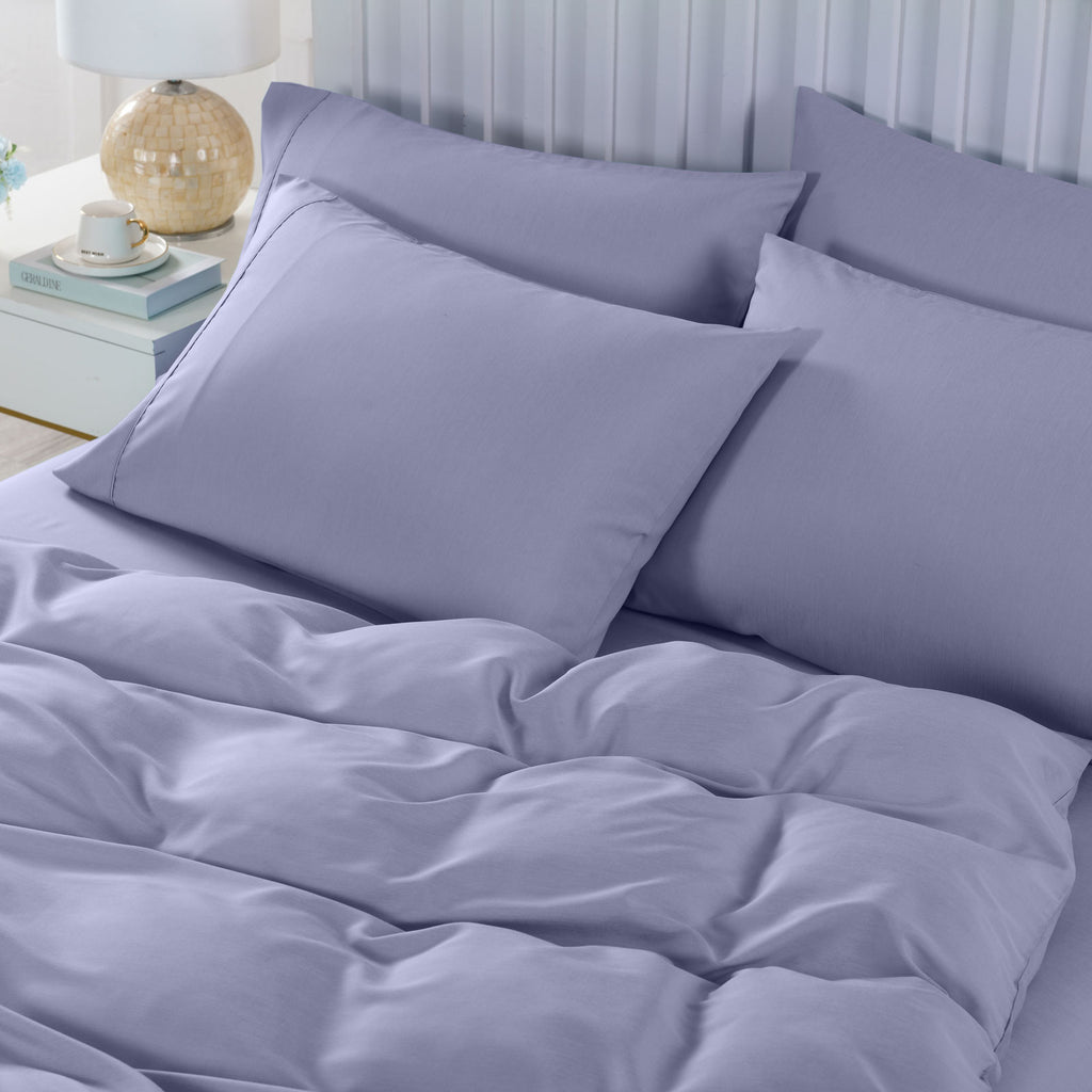 Royal Comfort Bamboo Cooling 2000TC 6-Piece Combo Set -Double-Lilac Grey-1951134844603994114