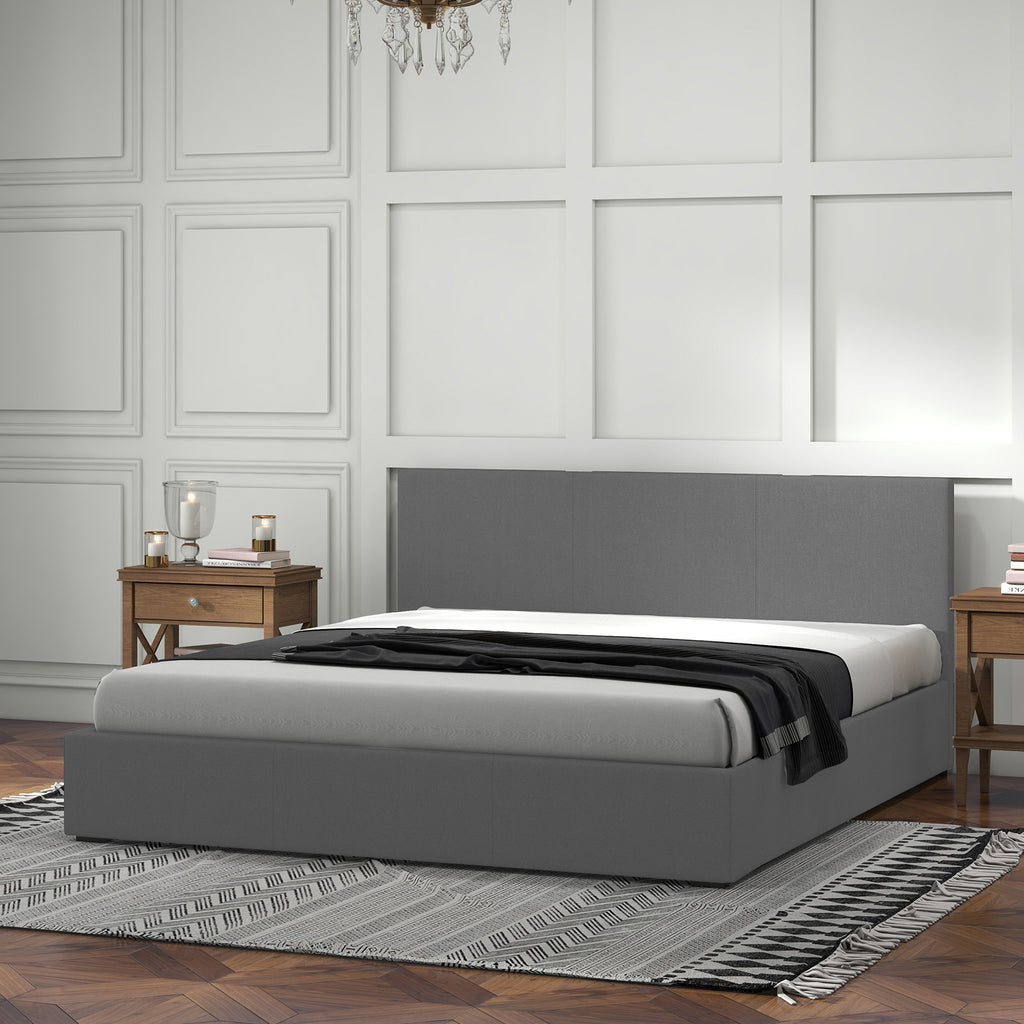 Milano Sienna Luxury Bed with Headboard (Model 2) - Grey No.28 - Double-1951134894147112961