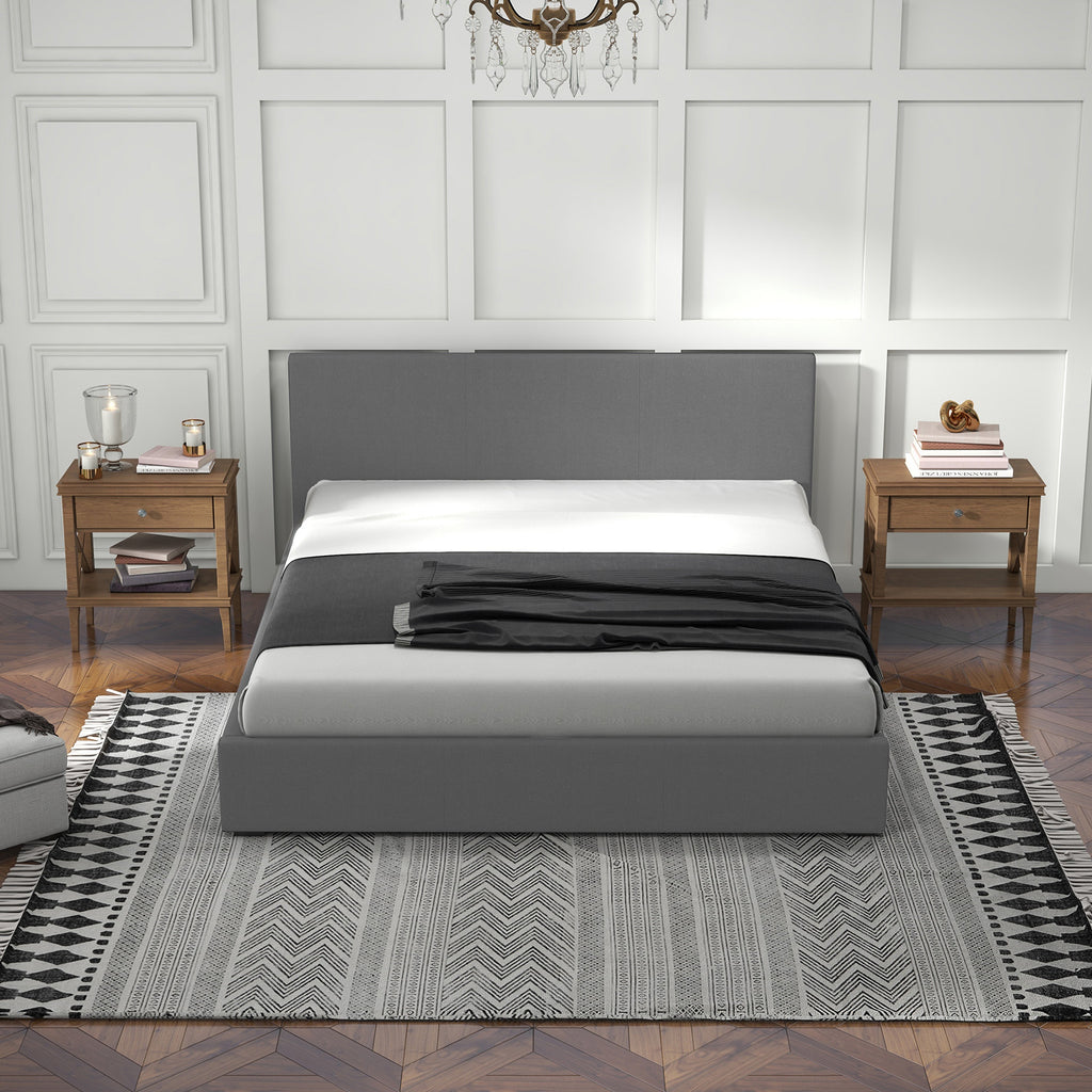 Milano Sienna Luxury Bed with Headboard (Model 2) - Grey No.28 - Double-1951134894147112963
