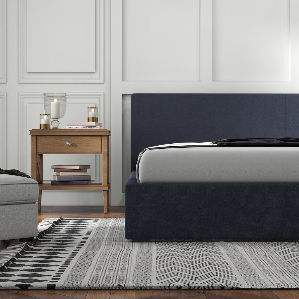 Milano Luxury Gas Lift Bed with Headboard (Model 1) - Charcoal No.35 - King Single-1951134895325712387