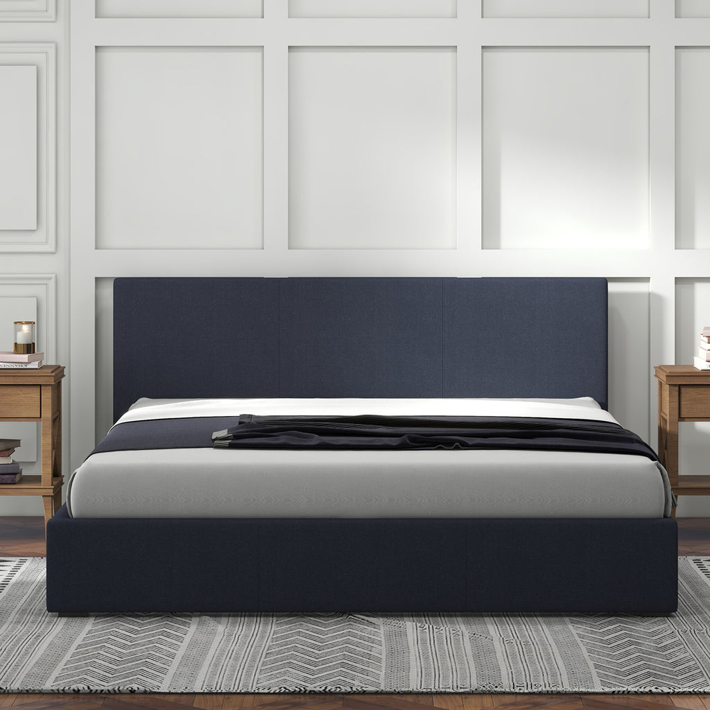 Milano Luxury Gas Lift Bed with Headboard (Model 1) - Charcoal No.35 - King Single-1951134895325712389