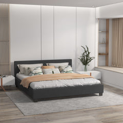 Milano Sienna Luxury Bed with Headboard (Model 2) - Charcoal No.35 - King Single-1951134895539621888