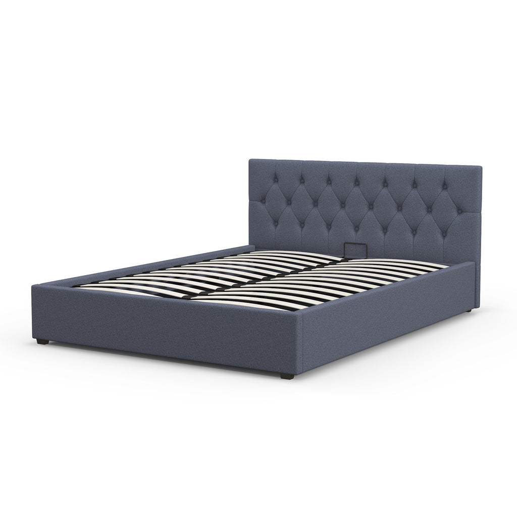 Milano Capri Luxury Gas Lift Bed With Headboard (Model 3) - Charcoal No.35 - King Single-1951134895740948480