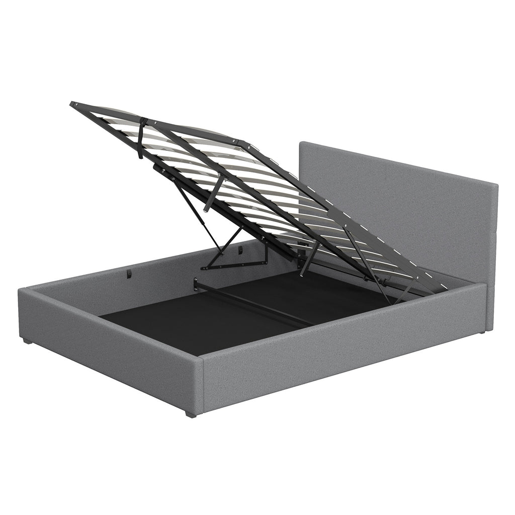 Milano Luxury Gas Lift Bed with Headboard (Model 1) - Grey No.28 - Queen-1951134895946469376