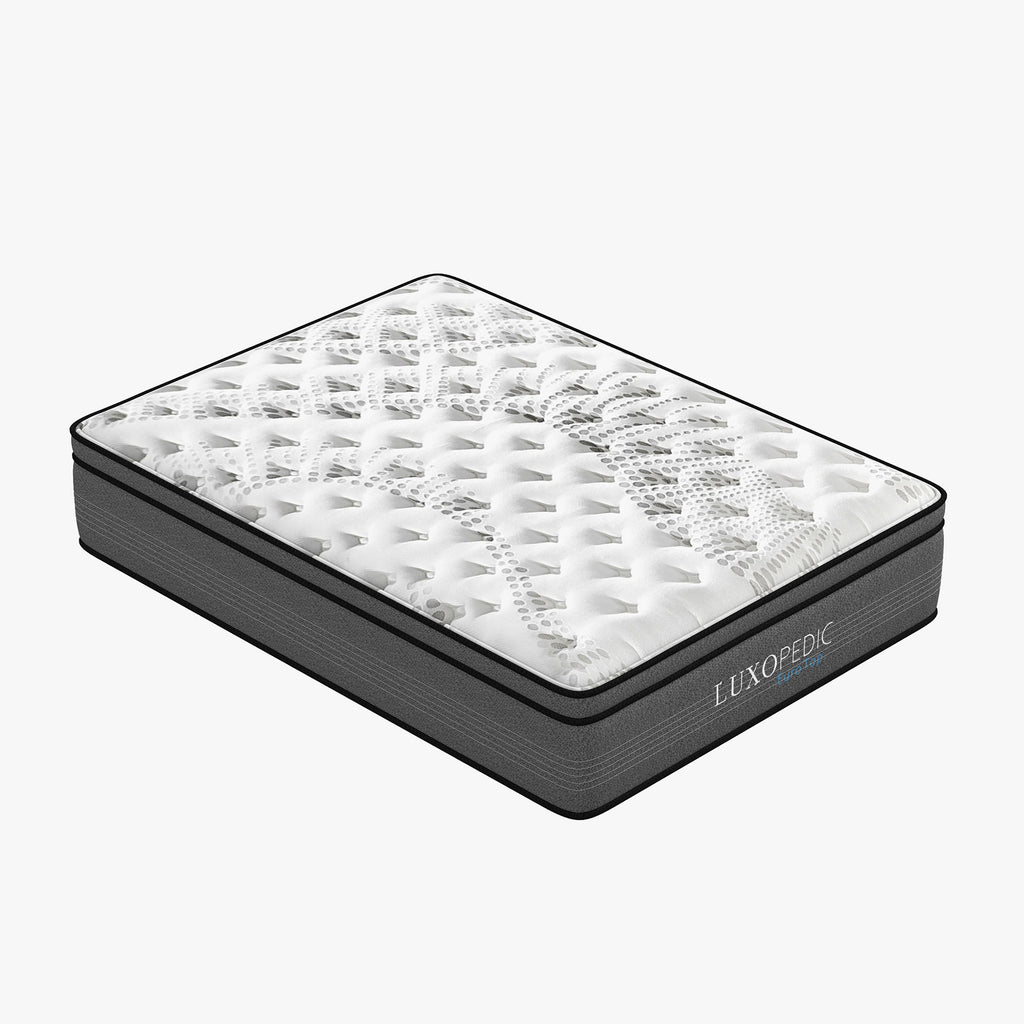 Luxopedic Pocket Spring Mattress 5 Zone 32CM Euro Top Memory Foam Medium Firm-1951134908403552261