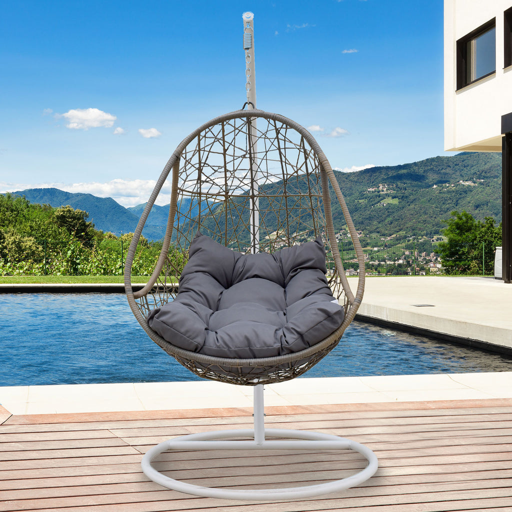 Arcadia Furniture Rocking Egg Chair - Oatmeal and Grey-1951134906692276224