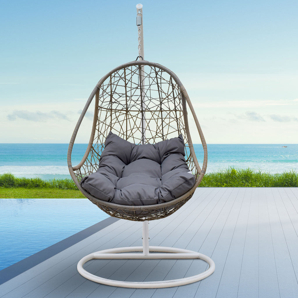 Arcadia Furniture Rocking Egg Chair - Oatmeal and Grey-1951134906692276225