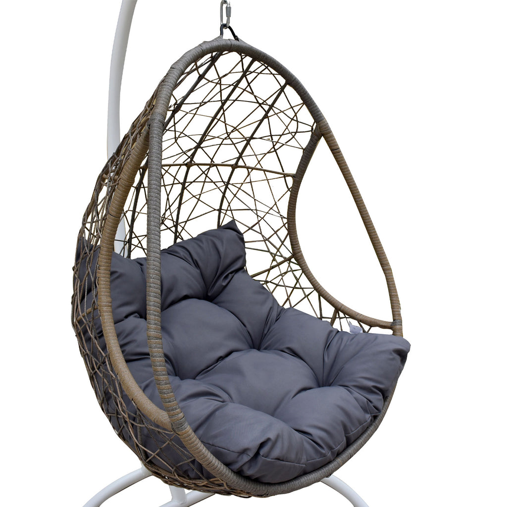 Arcadia Furniture Rocking Egg Chair - Oatmeal and Grey-1951134906692276229