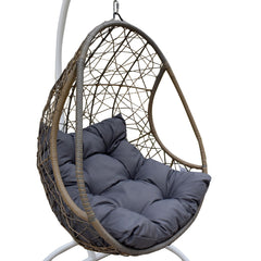 Arcadia Furniture Rocking Egg Chair - Oatmeal and Grey-1951134906692276229